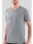 Silver V Yaka Kısa Kol Gri T-Shirt 9308 1