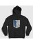Unisex Siyah Scout Anime Attack On Titan Kapüşonlu Sweatshirt 1