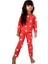 Kız Çocuk Kalp Figürlü Kırmızı Pijama Takımı 1