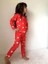 Kız Çocuk Kalp Figürlü Kırmızı Pijama Takımı 4
