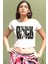 Just Rock You Beyaz Kısa, Kesik Crop Top Kadın Tişört 1