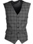 Koyu Gri Ekose Model Slim Fit Yelek 1