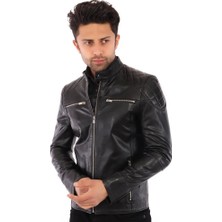 Derimont Deri Elgio Siyah Erkek Ceket