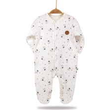 Biorganic Elegant Panda Kız Bebek Organik Çıtçıtlı Newborn Tulum