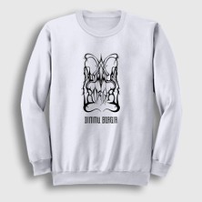 Presmono Unisex Beyaz Logo V2 Dimmu Borgir Sweatshirt