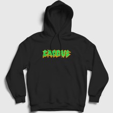 Presmono Unisex Siyah Logo Exodus Kapüşonlu Sweatshirt