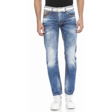 Cipo & Baxx CD669 Kalın Dikiş Detaylı Straight Fit Jeans