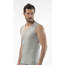 Cacharel 1304 Spor Erkek V Yaka - Gri Melanj
