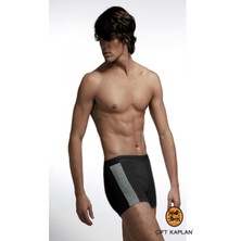 Çift Kaplan 4 Adet Siyah Biyeli Elastanlı Sportif Pamuklu Boxer Külot 850