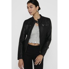 Only 15081400 Only Onlbandıt Faux Leather Bıker Otw Noos Kadın Deri Mont Black