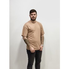 Amor Man Bisküvi Oversize Yuvarlak Bol Kesim Basic Yeni Sezon Dirsek Kol Erkek Tşört