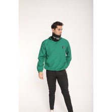 The Wolves Snood Yaka Çimen Yeşili Kapüşonlu Erkek Sweatshirt