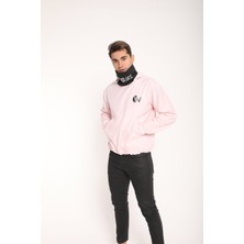 The Wolves Snood Yaka Toz Pembesi Kapüşonlu Erkek Sweatshirt