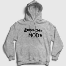 Presmono Unisex Gri Logo Depeche Mode Kapüşonlu Sweatshirt