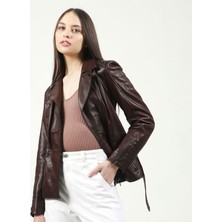 Dericlub Santa/65 Jumbo Model Deri Kadın Mont