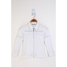 Toontoy Kız Çocuk Fermuar Kapatmalı Güpür Detaylı T-Shirt