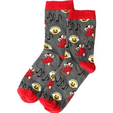 Unlimited Legwear Emoji Müzik Desenli Soket Çorap