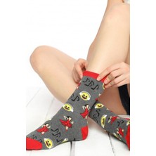 Unlimited Legwear Emoji Müzik Desenli Soket Çorap