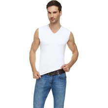 Tutku Elit 3 Adet Beyaz Renk V Yaka Sıfır Kol Atlet