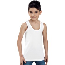 Tutku 6 Adet Beyaz Renk Ribana Çocuk Atlet