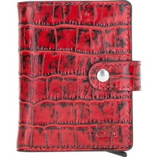 Bouletta Palermo Deri Mekanizmalı Kartlıklı Cüzdan YK05 Kırmızı