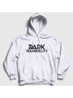 Presmono Unisex Beyaz Logo Dark Tranquillity Kapüşonlu Sweatshirt