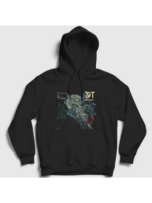 Presmono Unisex Siyah Atoma Dark Tranquillity Kapüşonlu Sweatshirt