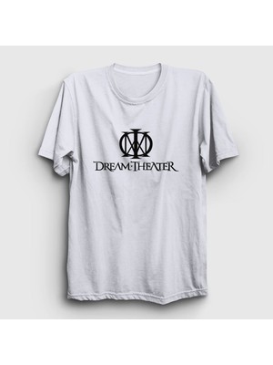 Presmono Unisex Beyaz Logo Dream Theater T-Shirt