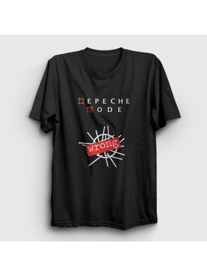 Presmono Unisex Siyah Wrong Depeche Mode T-Shirt