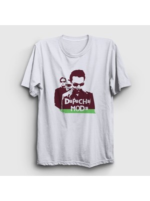 Presmono Unisex Beyaz Band Depeche Mode T-Shirt