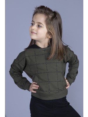 Toontoy Kız Çocuk Positive Baskılı Crop Sweatshirt