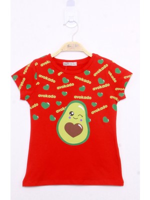 Toontoy Kız Çocuk Avokado Baskılı Tişört