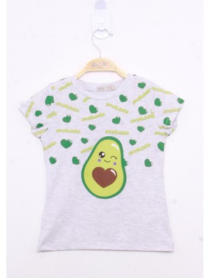 Toontoy Kız Çocuk Avokado Baskılı Tişört
