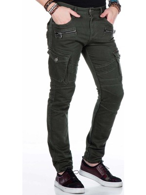 Cipo & Baxx CD424 Kargo Cepli Slim Fit Haki Erkek Pantolon