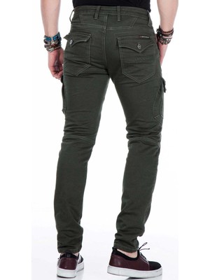 Cipo & Baxx CD424 Kargo Cepli Slim Fit Haki Erkek Pantolon