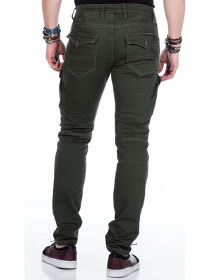 Cipo & Baxx CD424 Kargo Cepli Slim Fit Haki Erkek Pantolon