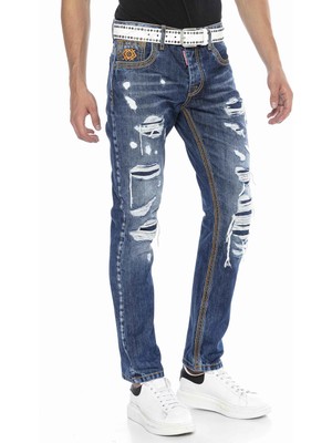 Cipo & Baxx CD670 Cep Detaylı Destroyed Straight Fit Jeans