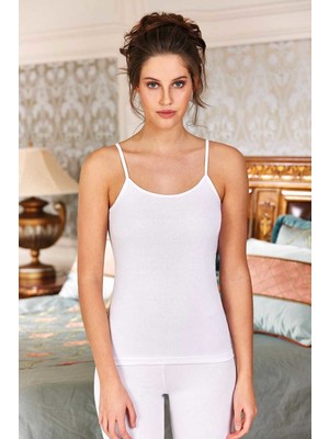 Berrak 6 Adet Beyaz Renk Ip Askılı Atlet