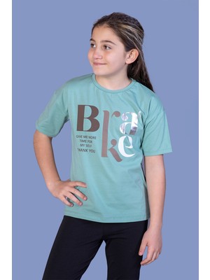 Toontoy Kız Çocuk Yazı Baskılı T-Shirt