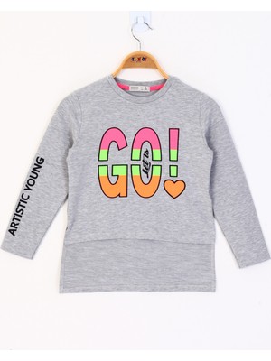 Toontoy Kız Çocuk Letis Go Baskılı T-Shirt