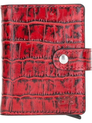 Bouletta Palermo Deri Mekanizmalı Kartlıklı Cüzdan YK05 Kırmızı