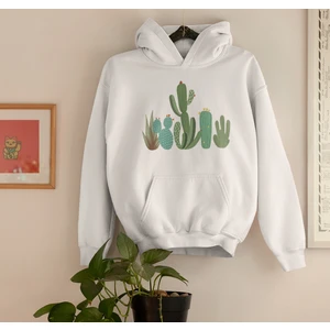 Raf Coll Unisex Beyaz Kapüşonlu Sweatshirt  Dijital Baskılı