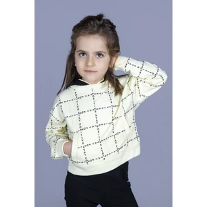 Kız Çocuk Positive Baskılı Crop Sweatshirt