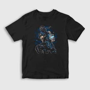 Unisex Çocuk Siyah Sub Zero V4 Mortal Kombat T-Shirt