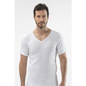 1502 Ikili V Yaka Erkek Fanila (Ribana)  - Beyaz