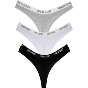 Vanilya Secret Kadın Beli Bant Lastikli Pamuklu Tanga 3'lü