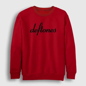 Unisex Kırmızı Logo Deftones Sweatshirt