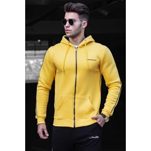 Sarı Fermuarlı Kapüşonlu Erkek Sweatshirt 4741