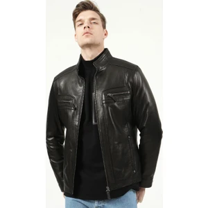 E-1004 Jumbo  Deri Erkek Mont