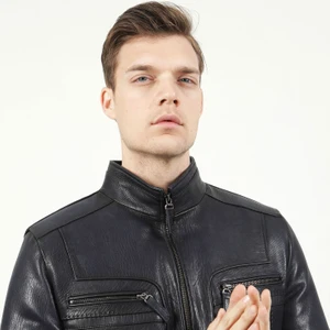 E-1004 Jumbo  Deri Erkek Mont